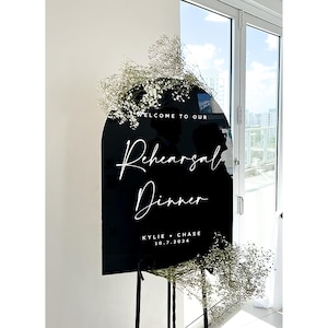 Rehearsal dinner sign, the night before sign, arch acrylic wedding welcome sign, rehearsal dinner decor, acrylic welcome sign signage TNB011