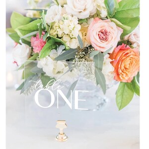 Wedding Table Numbers Acrylic