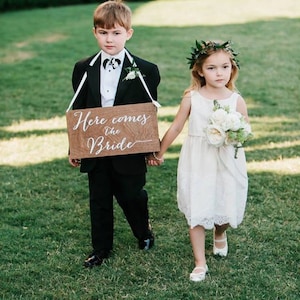 Here comes the bride sign, wedding signs, ringbearer sign, wedding sign, wooden wedding signs, your girl, don't worry ladies, wood HCB001 image 10