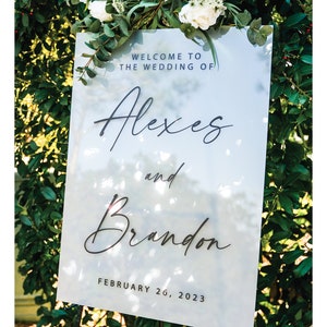 Wedding Welcome Sign - Modern Wedding Sign - Acrylic Wedding Sign - Lucite Wedding Sign - Wedding Signs - Acrylic - Acrylic Wedding WEL012-c