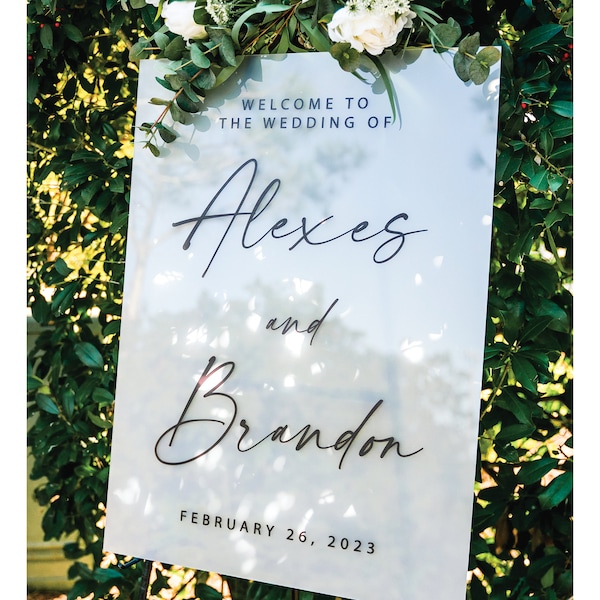 Wedding Welcome Sign - Modern Wedding Sign - Acrylic Wedding Sign - Lucite Wedding Sign - Wedding Signs - Acrylic - Acrylic Wedding WEL012-c
