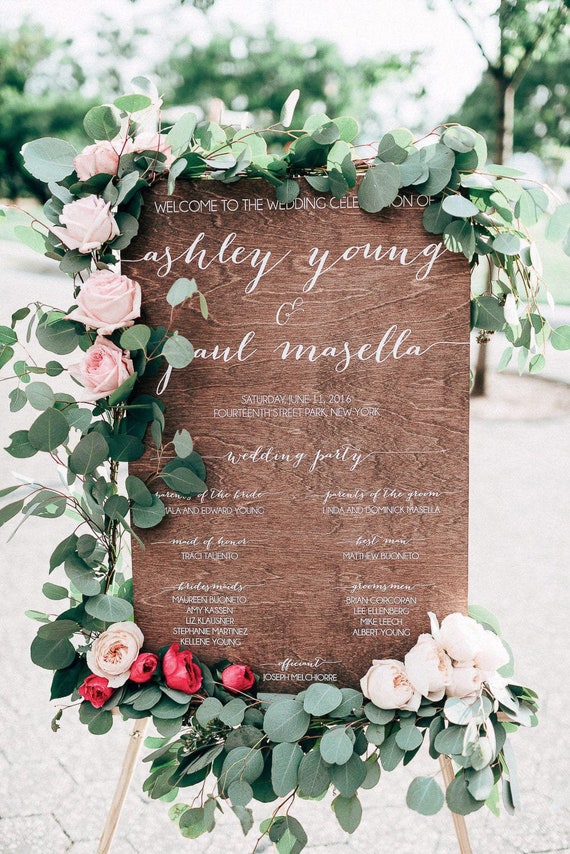 Wedding Program Sign Ceremony Sign Wedding Party Sign Etsy