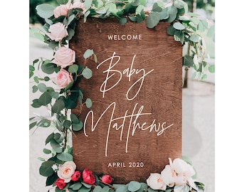 Welcome Sign, Baby Shower Welcome Sign, Baby Shower Sign, Baby Shower Welcome Sign, Party Sign, Wood Wedding Signs, Shower Sign, SHR004-c