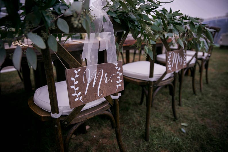 Mr and Mrs Signs, Mr and Mrs Chair Signs, Mr and Mrs, Mr Mrs Table Sign, Wooden Wedding Signs, Mr Mrs signs, Mr Mrs chair signs nc image 5