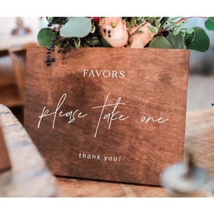 Favors sign, Wedding favors sign, favors please take one, wedding signs, wooden signs, wooden wedding sign, wooden wedding decor FAV001