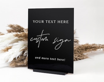 Custom acrylic tabletop sign, Custom lucite sign, wedding sign, custom acrylic wedding sign, Acrylic sign personalized- CUS003