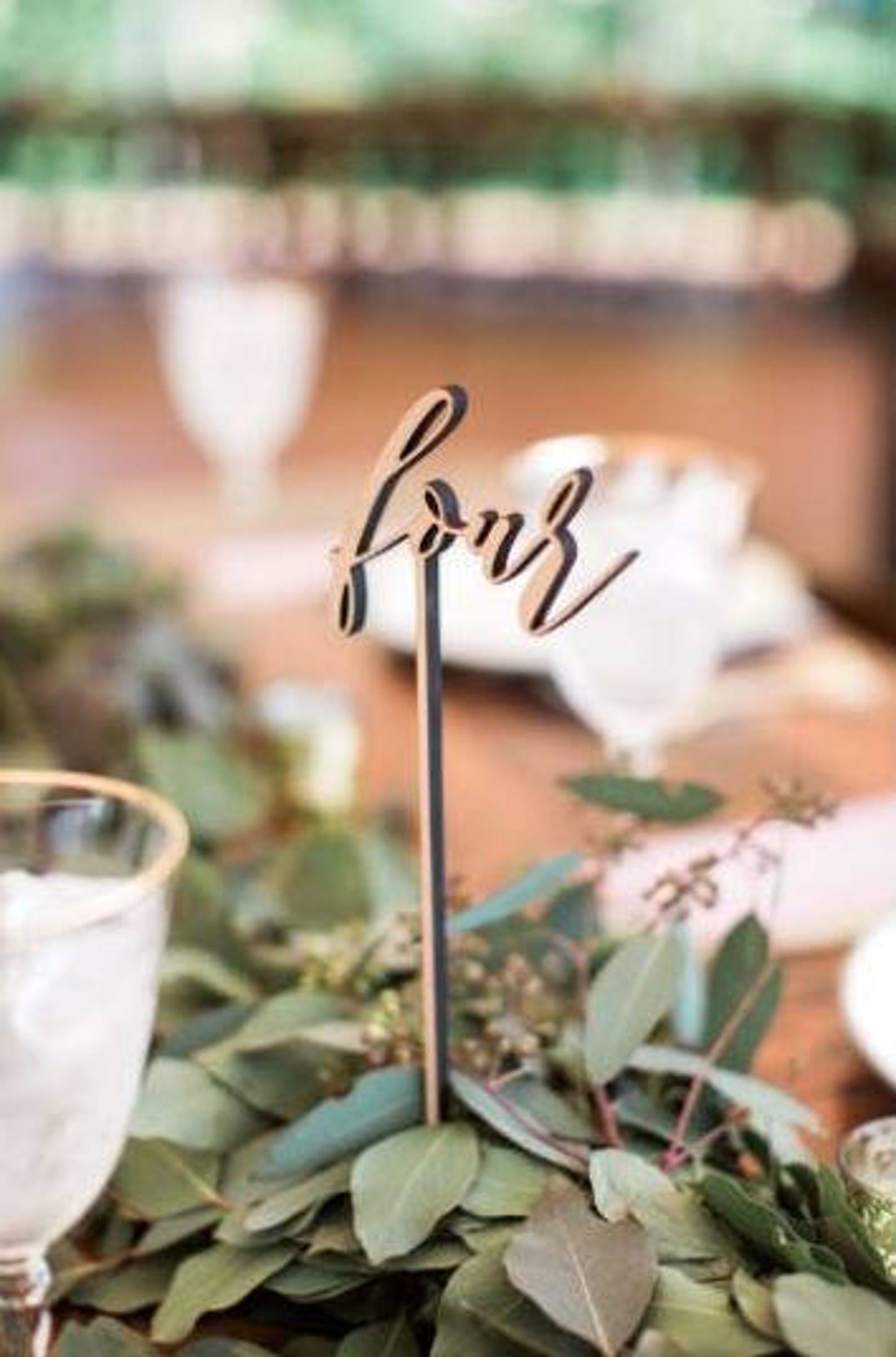 Wood cut table numbers Laser cut table numbers wedding table Etsy