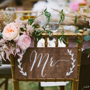 Mr and Mrs Signs, Mr and Mrs Chair Signs, Mr and Mrs, Mr Mrs Table Sign, Wooden Wedding Signs, Mr Mrs signs, Mr Mrs chair signs nc image 3