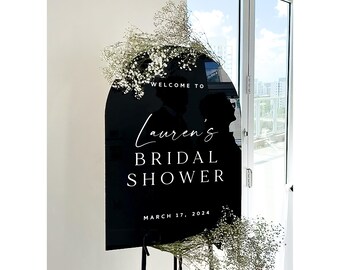 Bridal Shower Sign, arch bridal shower decorations, acrylic wedding shower sign, welcome sign, wedding signage, bridal shower ideas SHR019