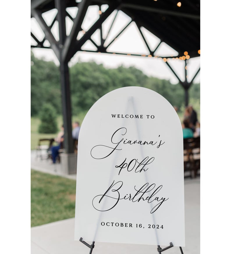 Arched Acrylic Birthday Sign, Modern Party Decor, Happy — free download