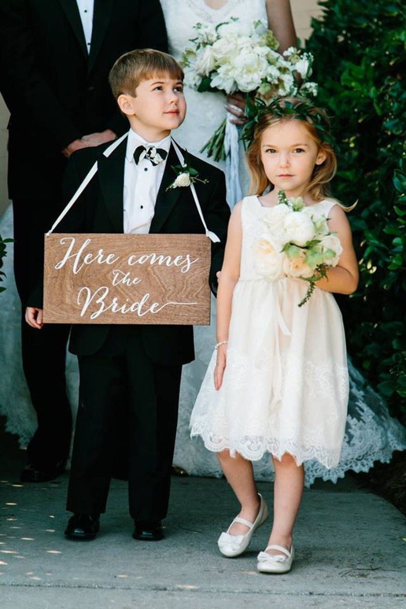 Here comes the bride sign, wedding signs, ringbearer sign, wedding sign, wooden wedding signs, your girl, don't worry ladies, wood HCB001 image 9