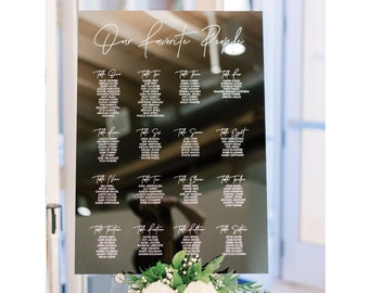 Wedding Seating Chart Sign, Acrylic Escort Boards, Seating Board, Acrylic Wedding Signs, Lucite modern wedding decor seating chart CHT000