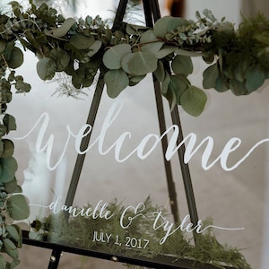 Wedding welcome sign, acrylic wedding sign, wedding signs, acrylic wedding signage, custom acrylic sign, last name, engagement gift WEL001 image 7