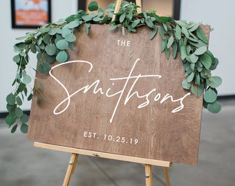 Wedding Welcome Sign, Last Name, Welcome sign, Wedding Wood Welcome Sign, Wedding sign, Wood Wedding Sign, Wooden Wedding Modern WEL004-c