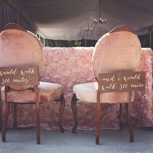 Mr and Mrs Signs, Mr and Mrs Chair Signs, Mr and Mrs, I would walk 500 miles sign, Wooden Wedding Signs, Mr Mrs signs, Mr Mrs chair nc image 2