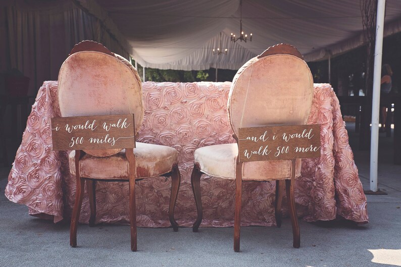 Mr and Mrs Signs, Mr and Mrs Chair Signs, Mr and Mrs, I would walk 500 miles sign, Wooden Wedding Signs, Mr Mrs signs, Mr Mrs chair nc image 2