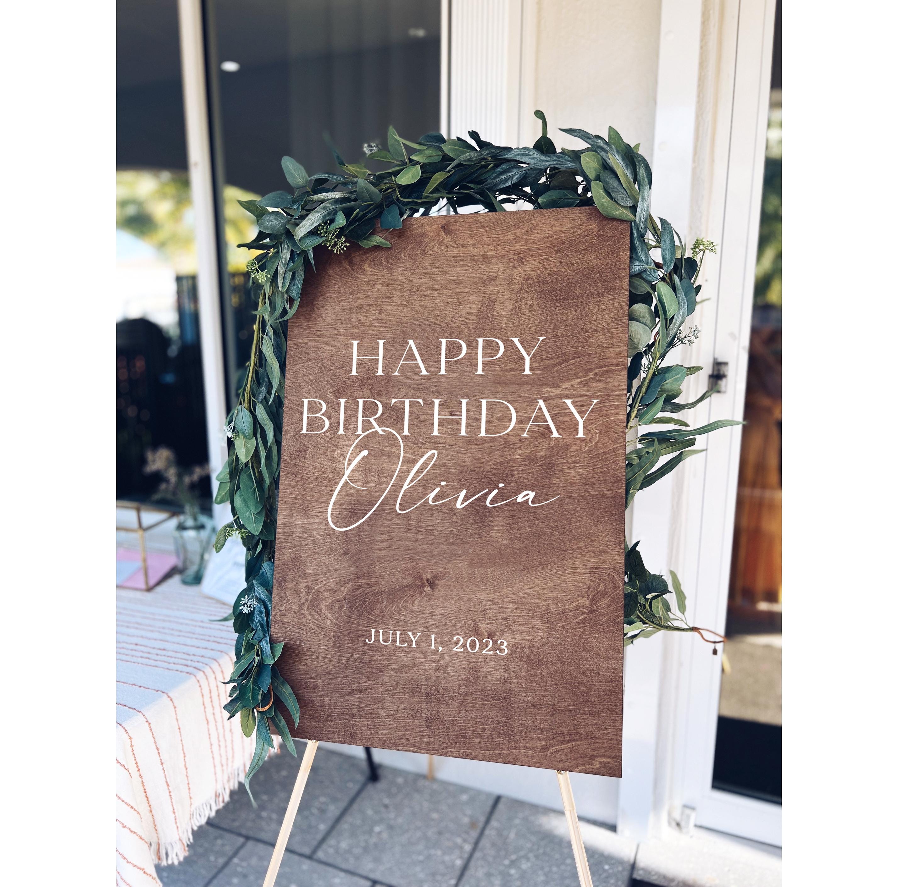 Birthday sign, wood birthday party sign, birthday signs, wooden birthday signage, custom wood sign, birthday, rustic birthday gift HBD004