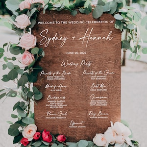 Wedding Program Sign, Wood Ceremony Sign, Wedding Party Sign, Rustic Programs, Wooden Wedding Signs, Ceremony Processional Sign, Wood -cp