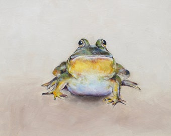 Bullfrog, Frog painting, Frog art