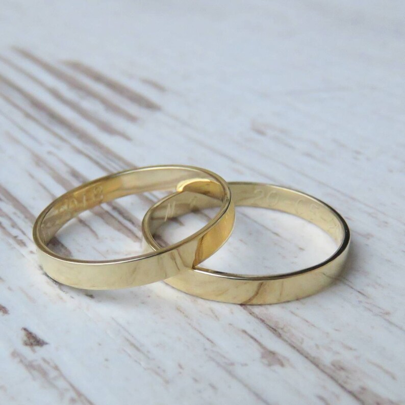 gold wedding bands flat wedding rings 9k gold wedding bands gold wedding rings simple wedding rings classic wedding rings 9k gold