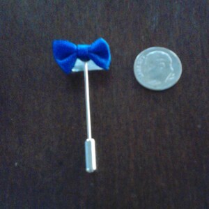 Something Blue bouquet bow pin image 2