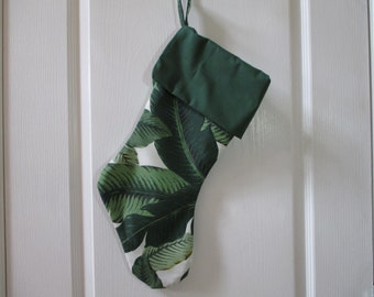 Plant Palm Leaves Christmas Stocking