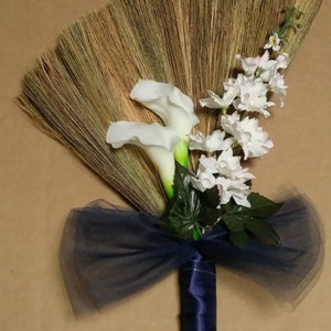 Navy Blue Wedding Broom, Jumping Broom, African American wedding broom