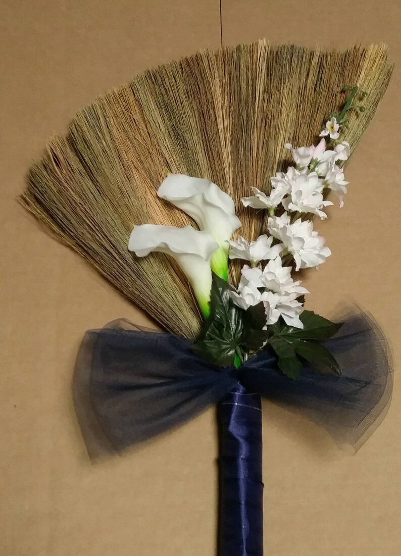 Navy Blue Wedding Broom Jumping Broom African American Etsy