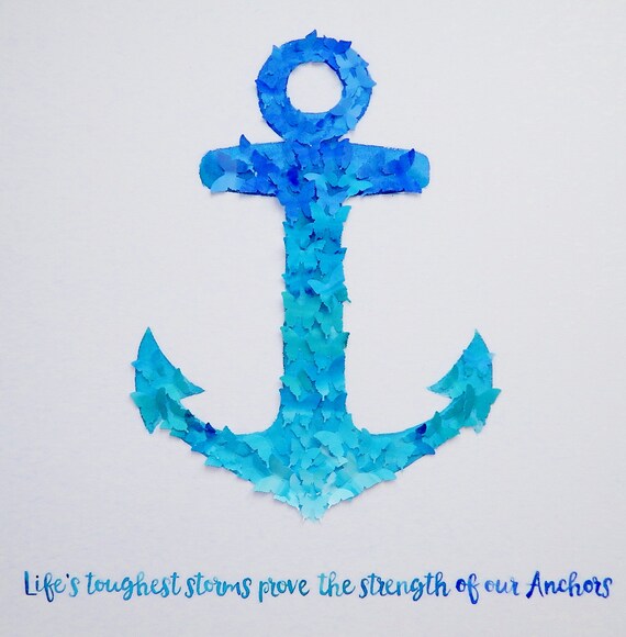 3D Butterfly Anchor Wall Art Hand painted in watercolors Etsy