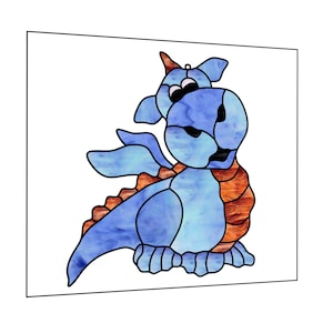 Stained glass pattern suncatcher Dragon