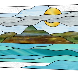 Landscape stained glass pattern