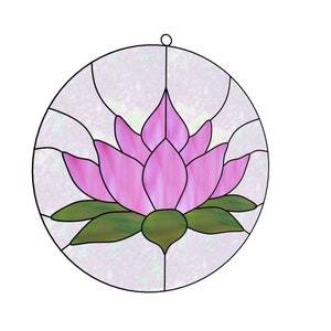 Lotus stained glass pattern