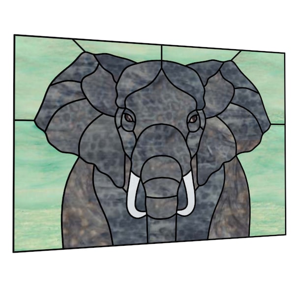 Elephant stained glass pattern