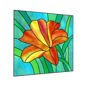 Iris stained glass pattern