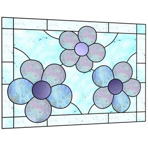 Stained glass pattern flowers