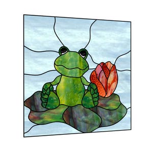 Frog stained glass pattern