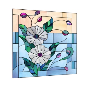 Flowers stained glass pattern