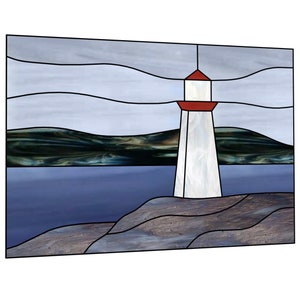Lighthouse stained glass pattern