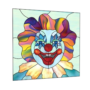 Patrón de vidriera de payaso