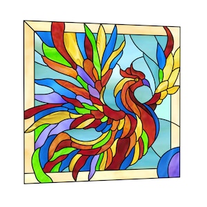 Phoenix stained glass pattern