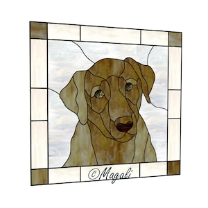 大型 フィリップ・クロウ ヴィンテージ ステンドグラス ラブラドールとダック 犬 Labrador dog stained glass pattern - Etsy 日本