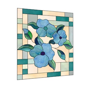 Flowers stained glass pattern
