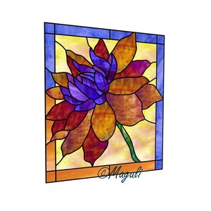 Dahlia stained glass pattern