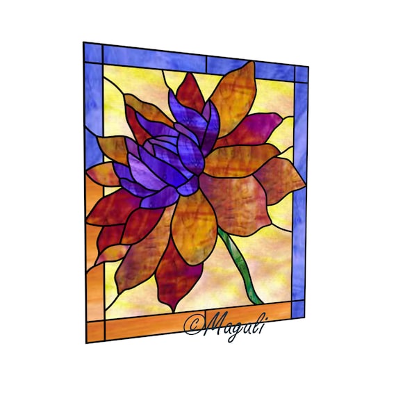 ステンドグラスパネルダリア