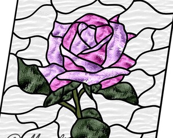 Stained glass pattern rose