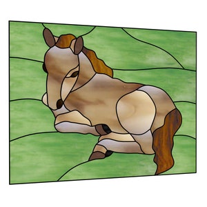 Baby Horse stained glass pattern
