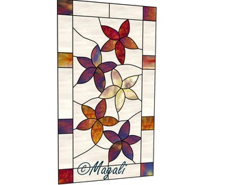 floral panel stained glass pattern