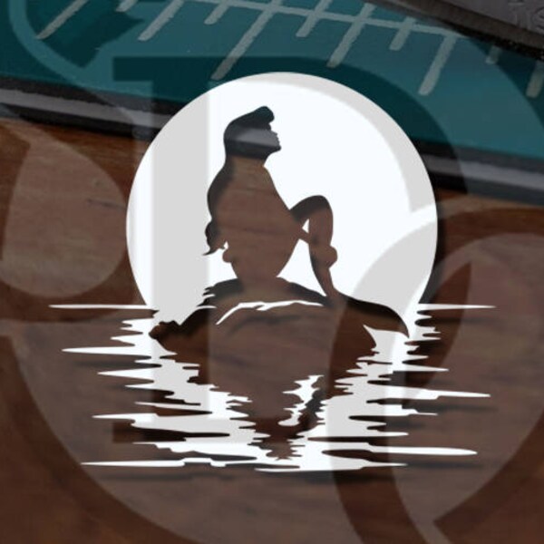 Little Mermaid Moonlight Car Decal, Car Sticker, Window Decal, Window Sticker, Window Vinyl