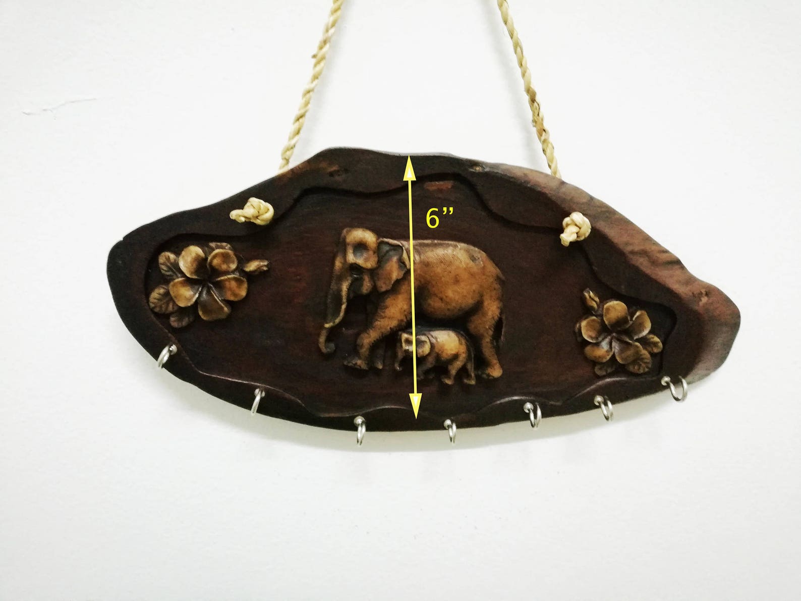 Soporte de la llave de madera titular de la joyería que cuelga | Etsy