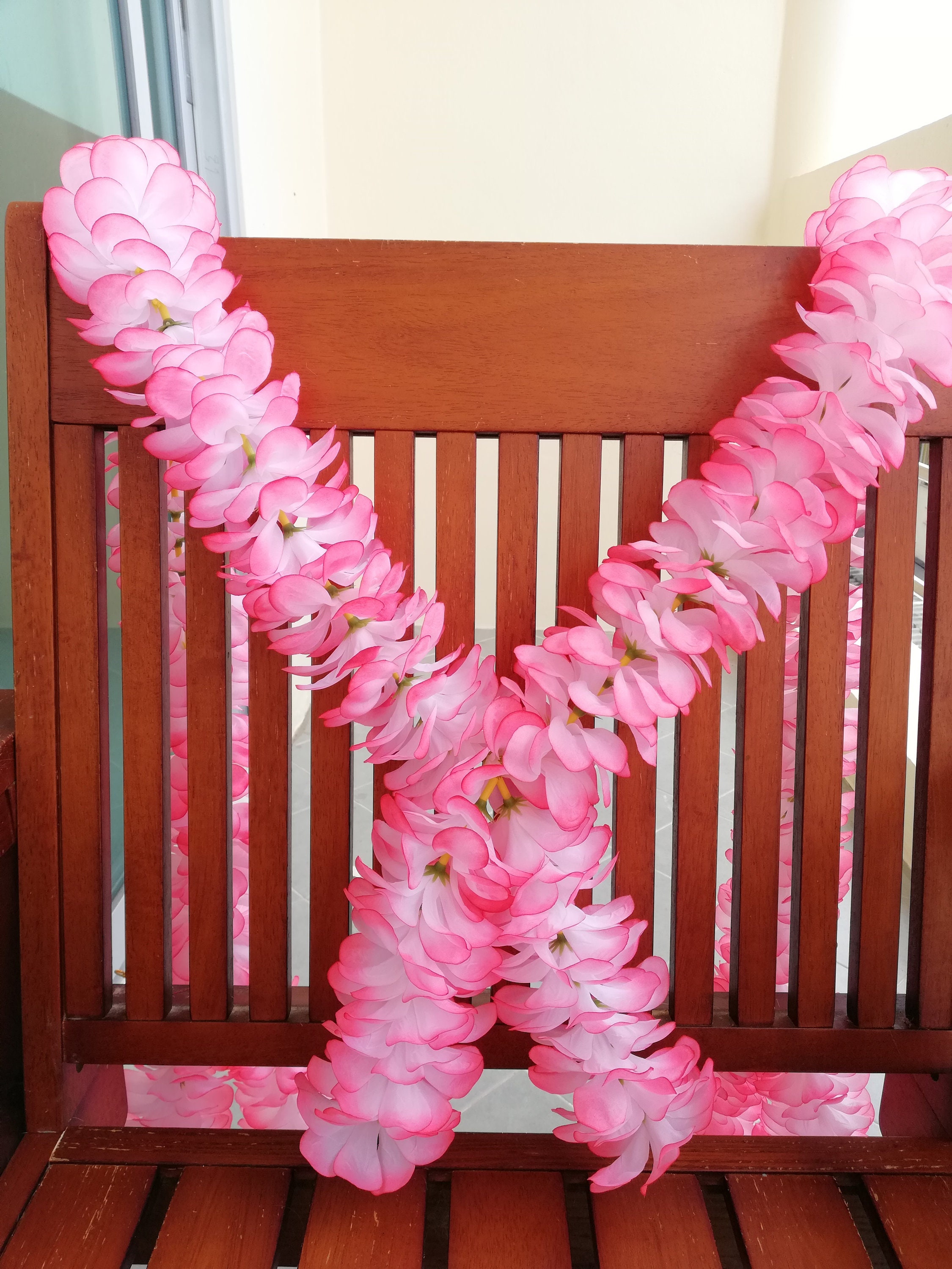 Plumeria Garland Artificial Pink Plumeria Flower Etsy